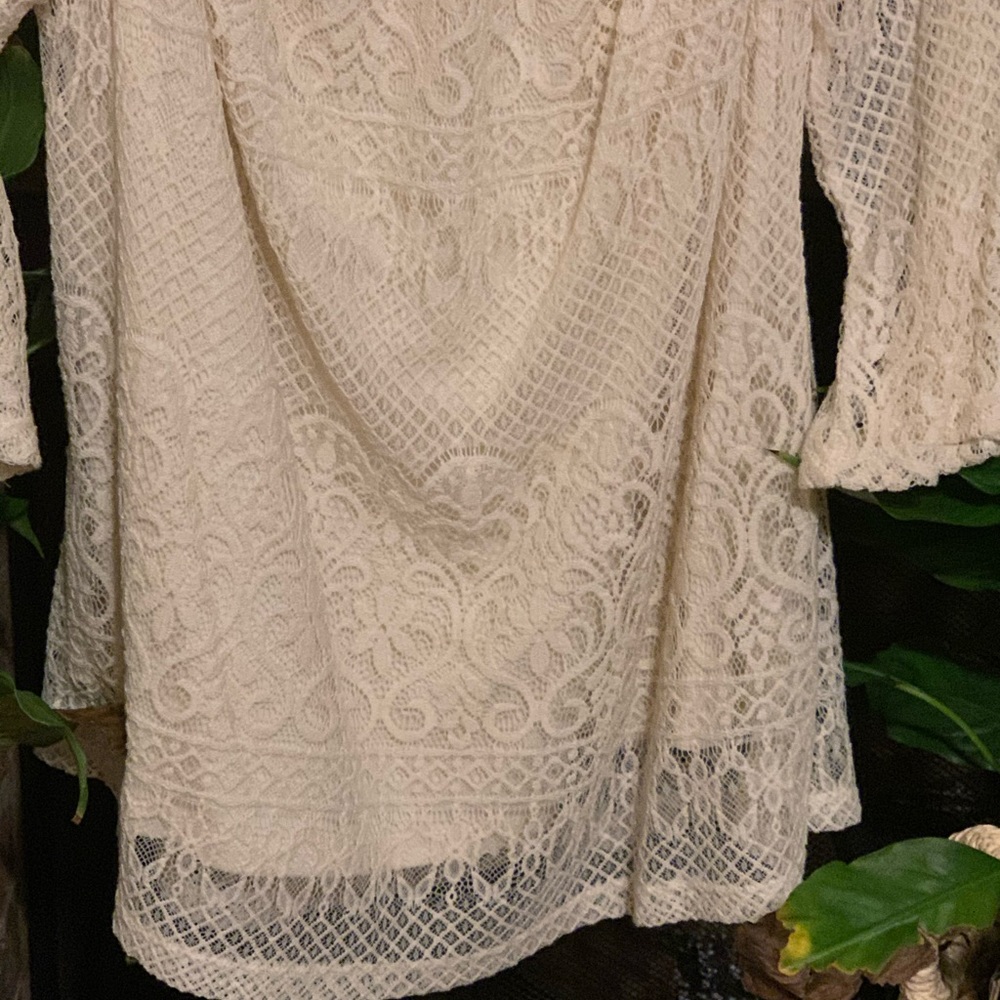 Adiva Cream Lace Top size  M NWOT Cottagecore - Picture 5 of 7
